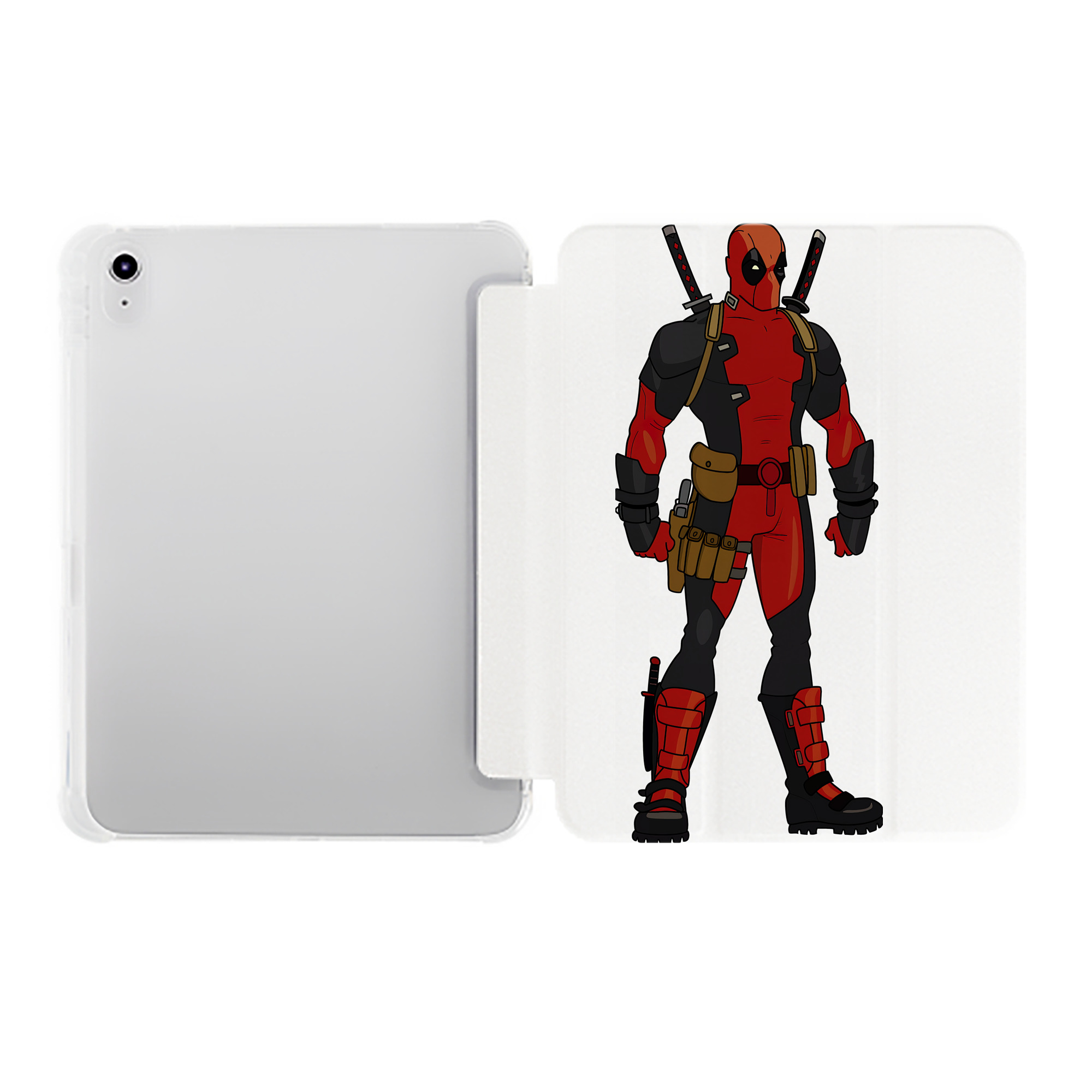 （画像用） Deadpool デッドプール IPad ケース ペン収納付き 三つ折りスタンド PUレザー×シリコン 対応機種9.5/10.5/10.9インチ